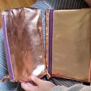Rose gold purple accent pouches